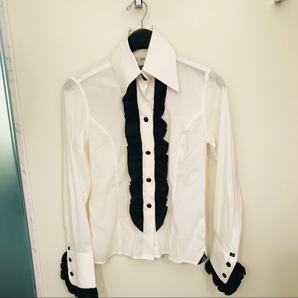 Angelo Galasso ruffled shirt